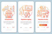 Population mobile app pages