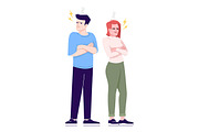 Couple quarrel flat illustration