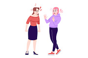 Female quarrel flat illustration