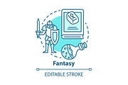 Fantasy literature concept icon