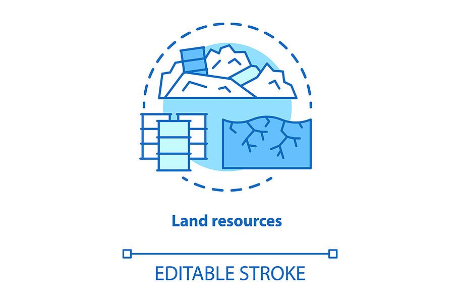 Land resources concept icon