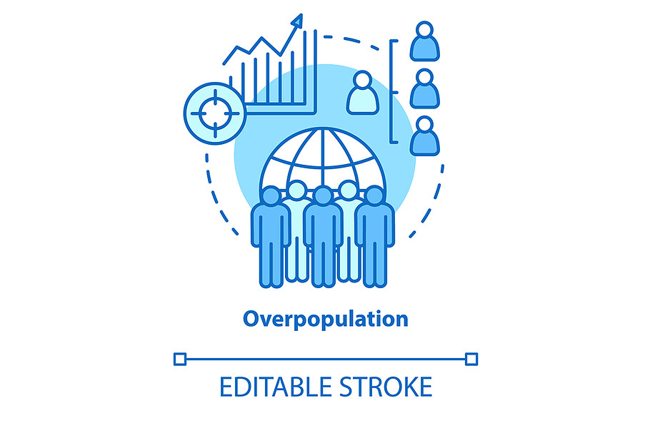 Overpopulation concept icon