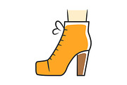 Women lita shoes orange color icon