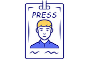 Press pass blue color icon