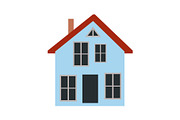 House with Chimney and Door Vector