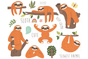Cute Little Sloths Set