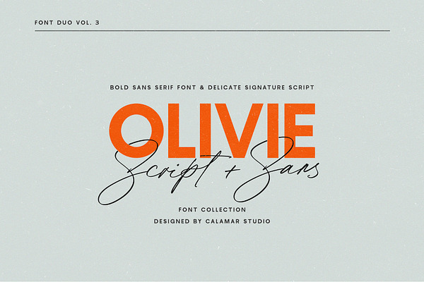 Olivie Font Duo // Script & Sans