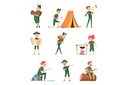 Rangers kids. Little scouts in green