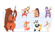 Animals musicians. Wild cartoon zoo
