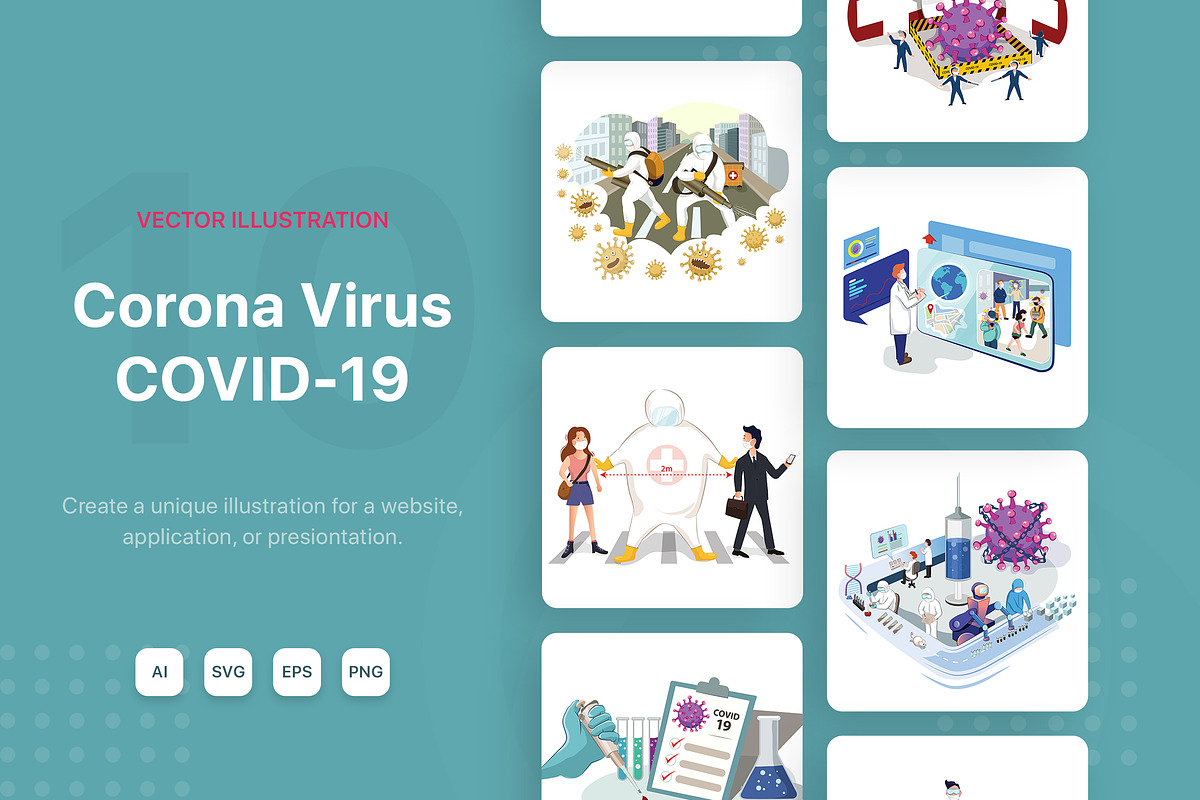 M71_Coronavirus Illustrations in Illustrations - product preview 8