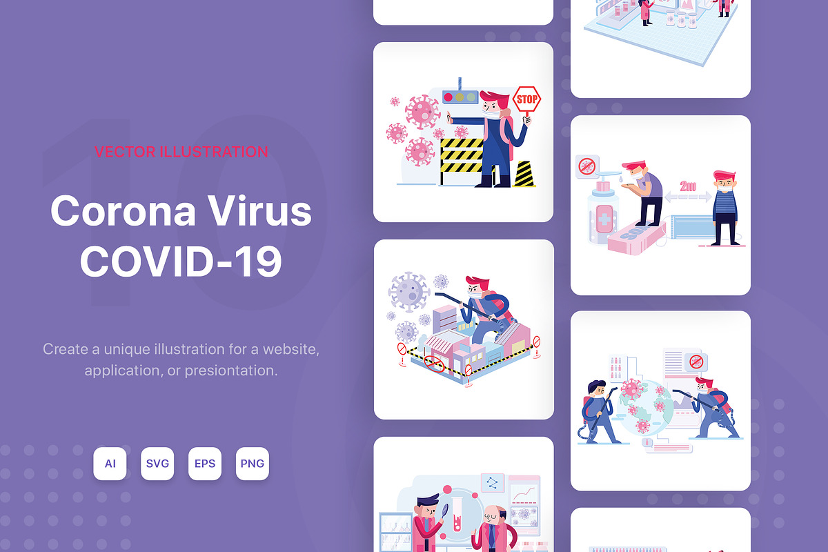M70_Coronavirus Illustrations in Illustrations - product preview 8
