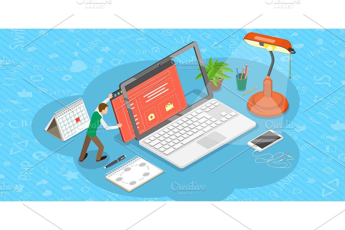 Web Page Design Update in Illustrations - product preview 8