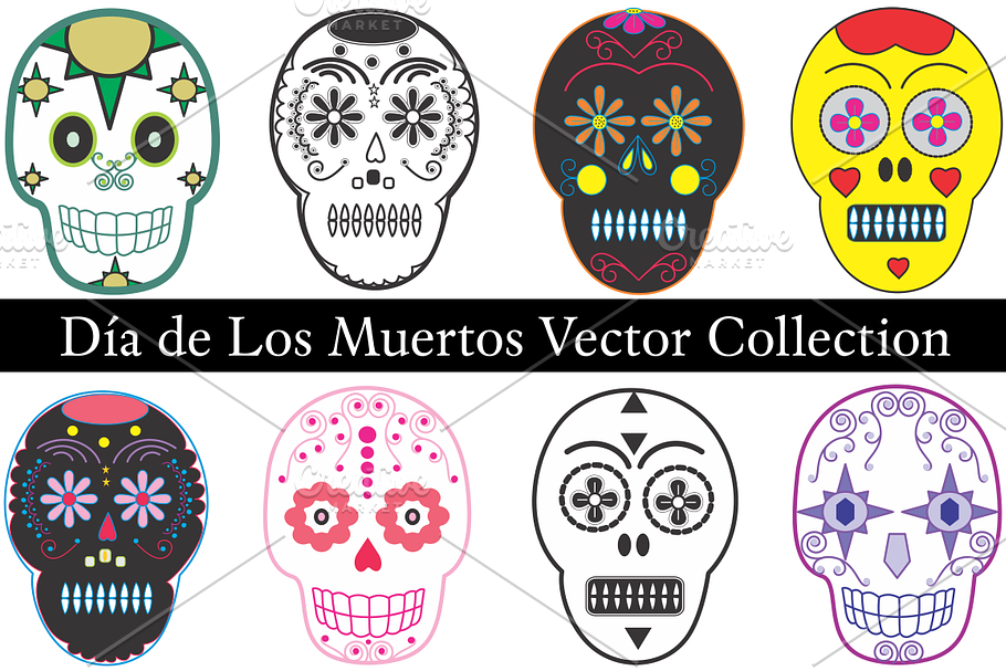 Dia de Los Muertos Vector Collection in Illustrations - product preview 8