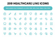 200 Healthcare Line Icons