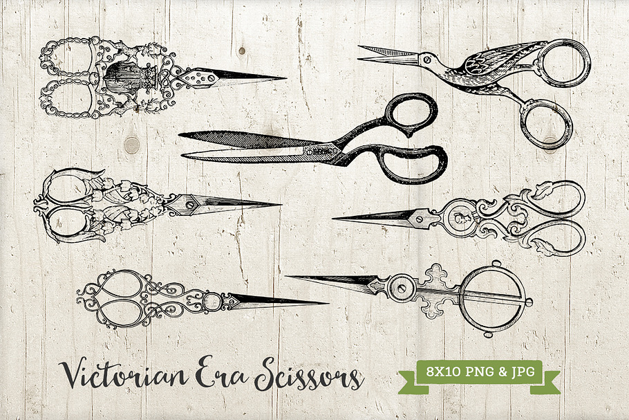 Victorian Ornate Scissors Set PNG