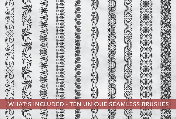 Seamless Decorative Border Brushst 3 in Add-Ons - product preview 2
