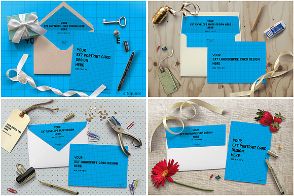 Romantic Props & 5x7 Card Set MockUp in Scene Creator Mockups - product preview 3