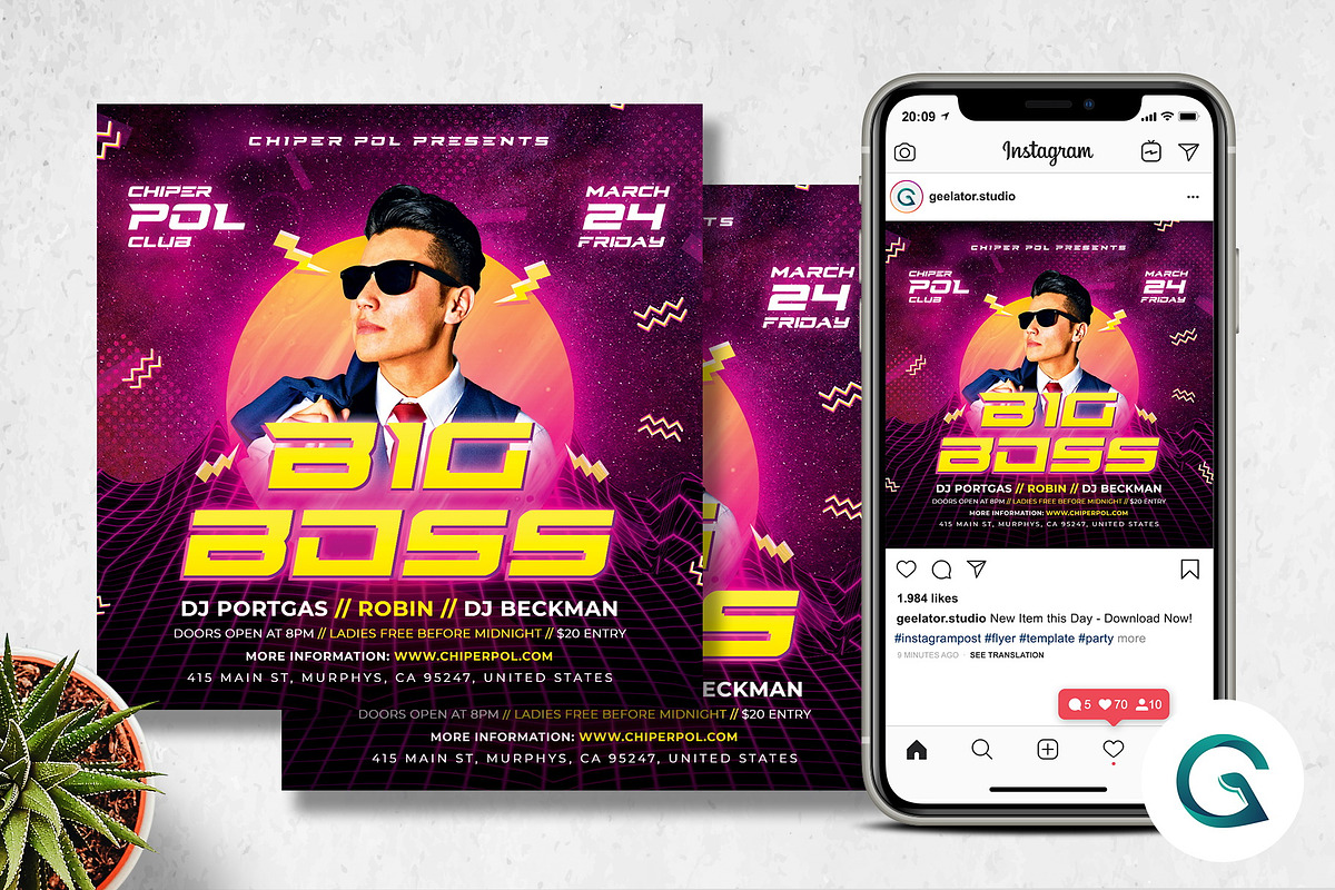 DJ Party Flyer Template in Flyer Templates - product preview 8