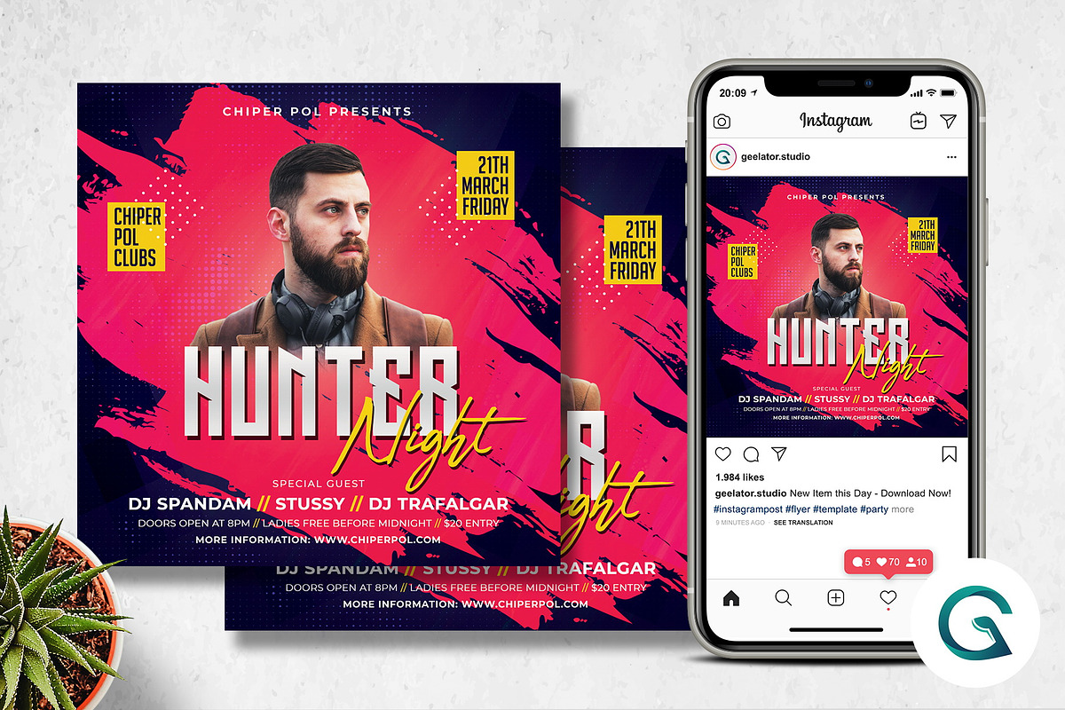 DJ Party Flyer Template in Flyer Templates - product preview 8