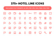 375+ Hotel Line Icons