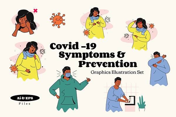 Covid-19 Graphics Illustration Set