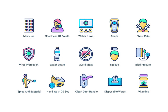 Corona Virus in Icons - product preview 2