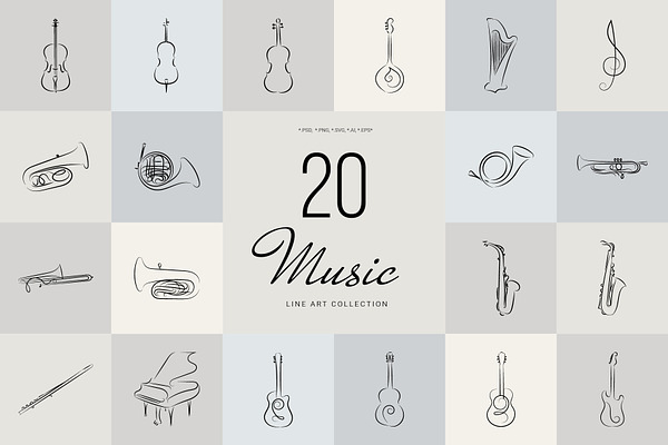 Music. Line Art Collection