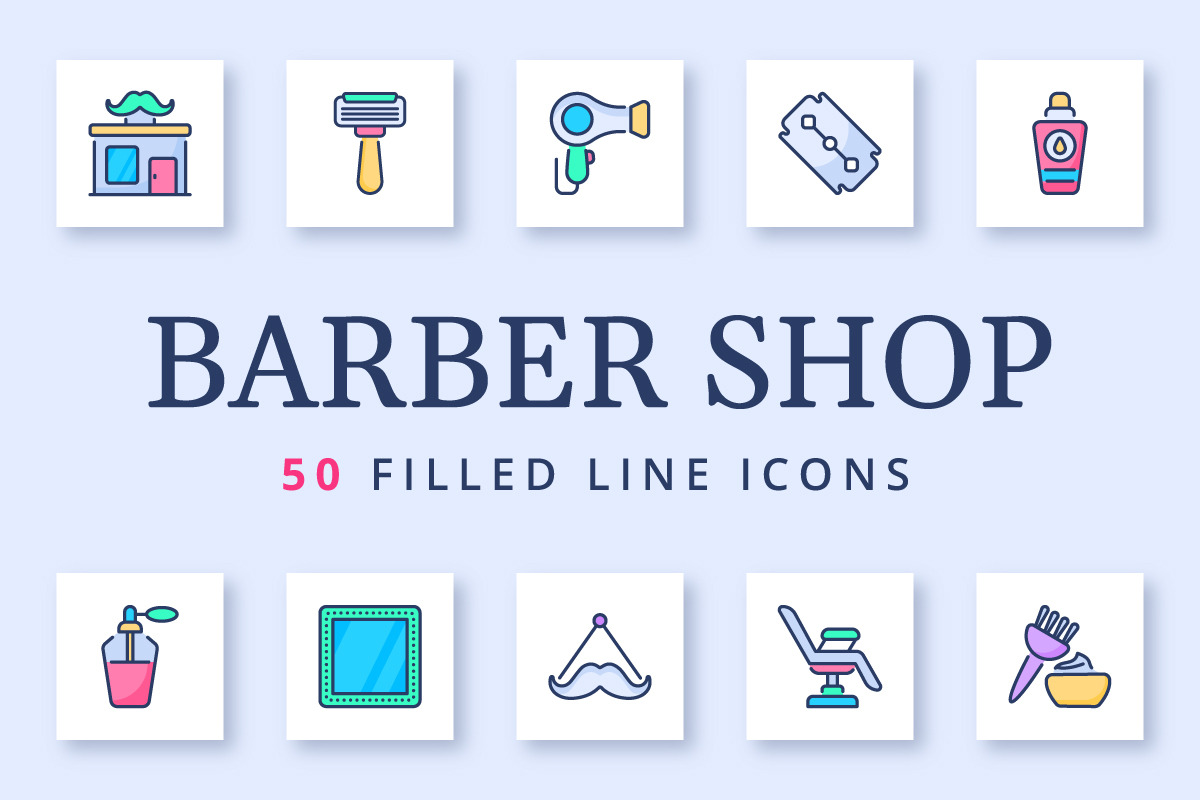 Barber Shop in Icons - product preview 8