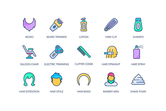 Barber Shop in Icons - product preview 1