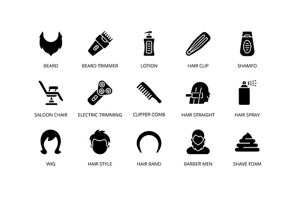 Barber Shop in Icons - product preview 1