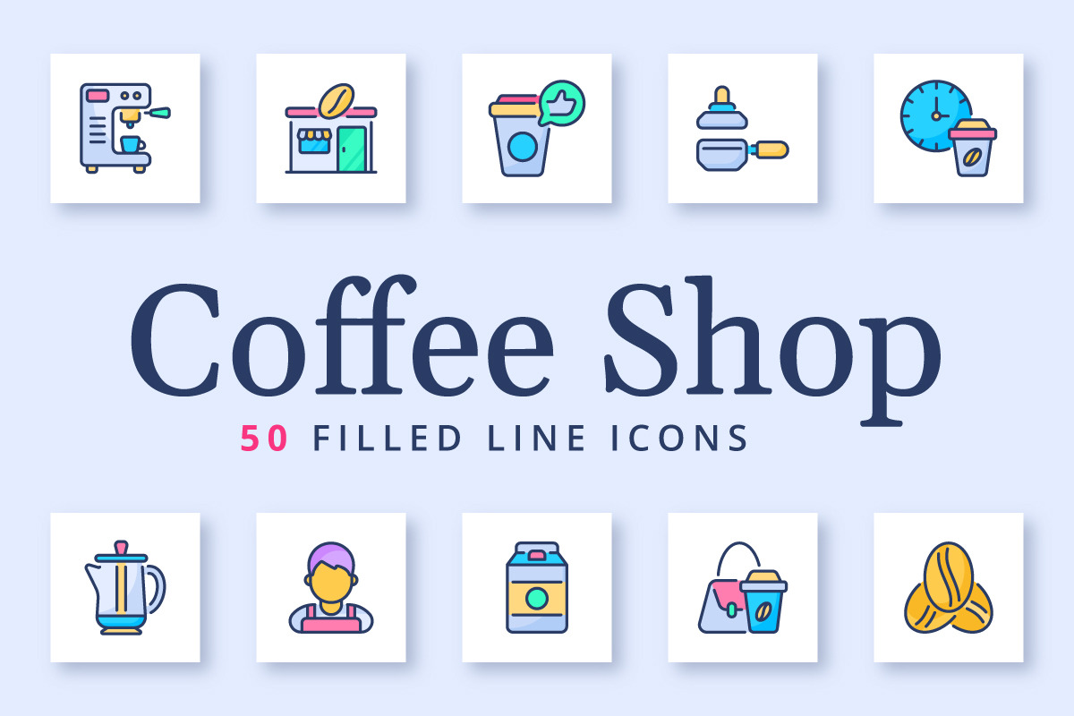 Coffee Shop in Icons - product preview 8