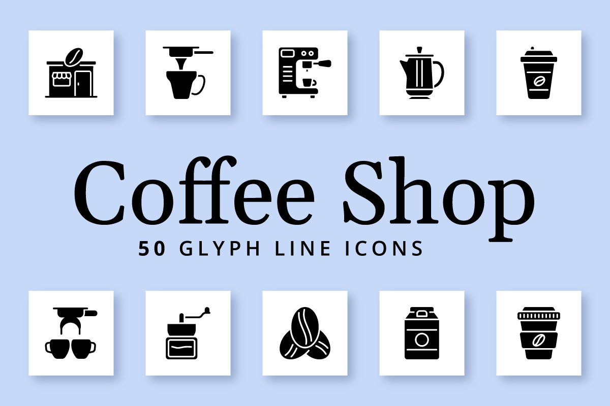 Coffee Shop in Icons - product preview 8