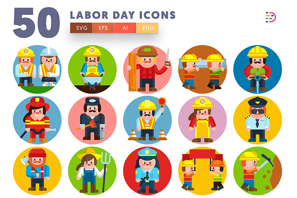 50 Labor Day Icons