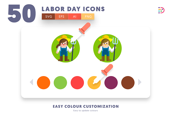 50 Labor Day Icons in Icons - product preview 4