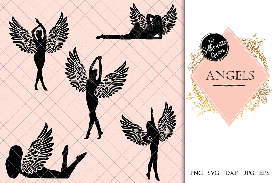 Angel Silhouette Vector in Illustrations - product preview 8