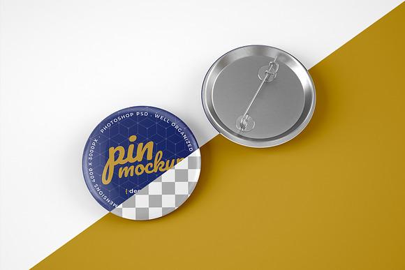 Glossy Button Pin Mockup Set in Branding Mockups - product preview 14