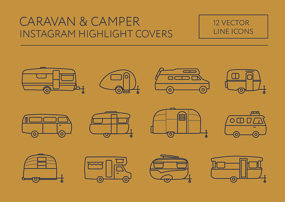 caravan & campers instagram covers in Icons - product preview 2