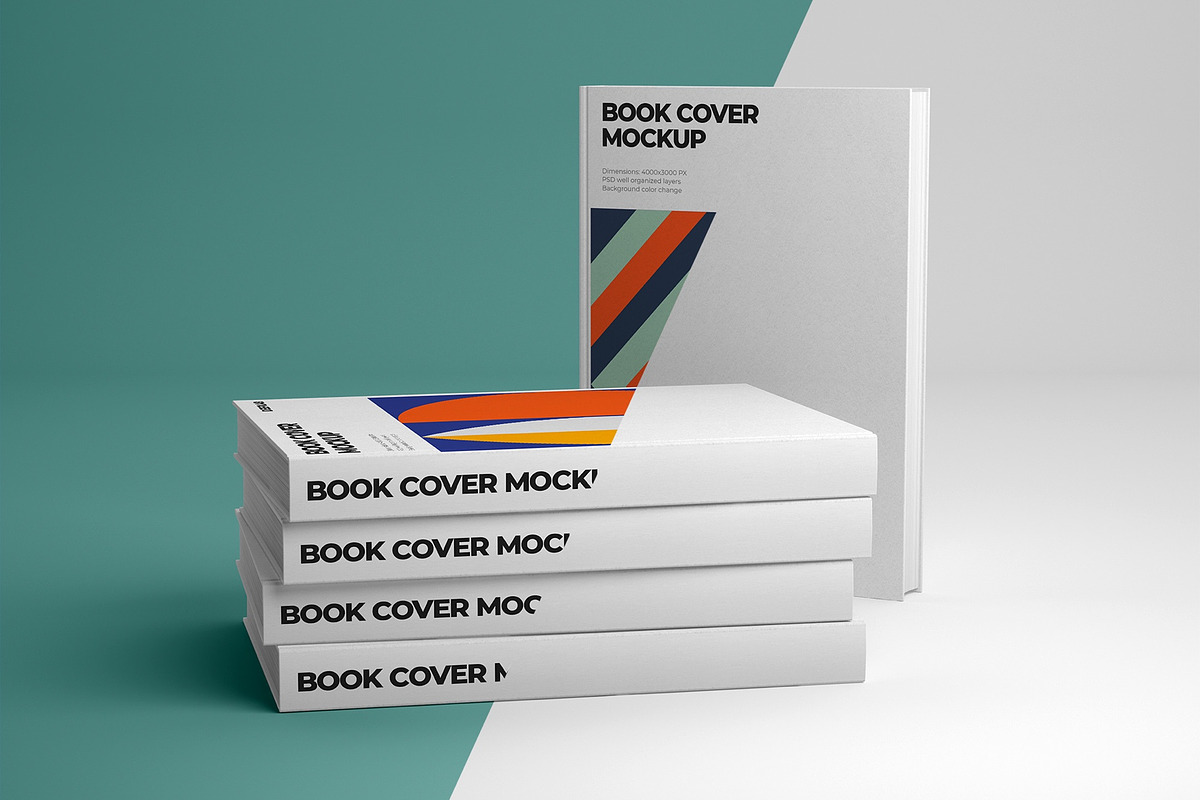 Vertical Book Hardcover Mockup Set