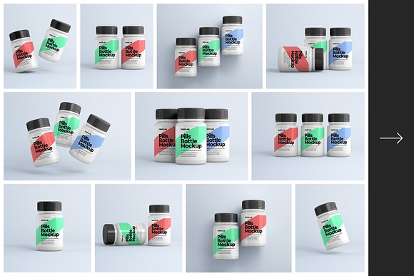 Medical Pill Bottle Mockup - 11 set in Product Mockups - product preview 12