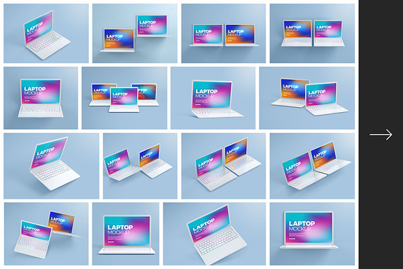 Macbook Pro Clay Mockup set in Mobile & Web Mockups - product preview 17