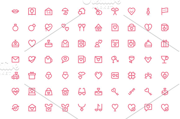 250 Love and Romance Line Icons in Graphics - product preview 2