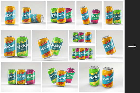 Soda Can Mockup Set in Product Mockups - product preview 14