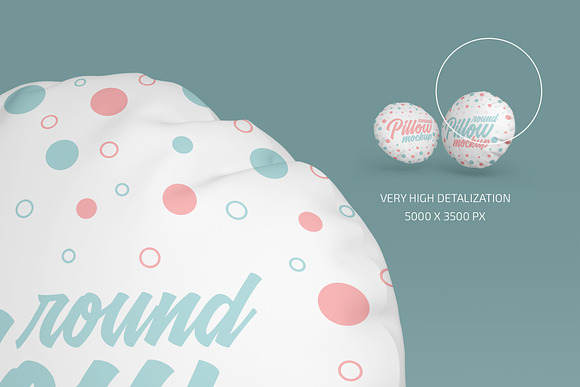 Round Pillow Mockup Set in Product Mockups - product preview 2