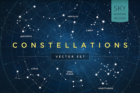 Constellations Vector Set in Illustrations - product preview 1