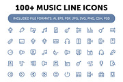 100+ Music Line Icons