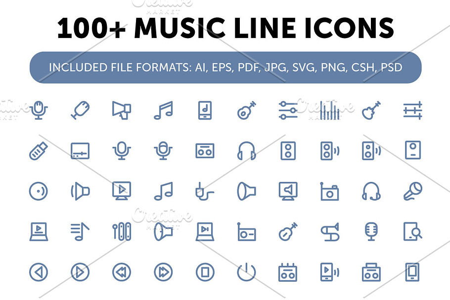 100+ Music Line Icons