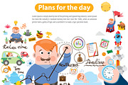 Plans for the day - vector clipart