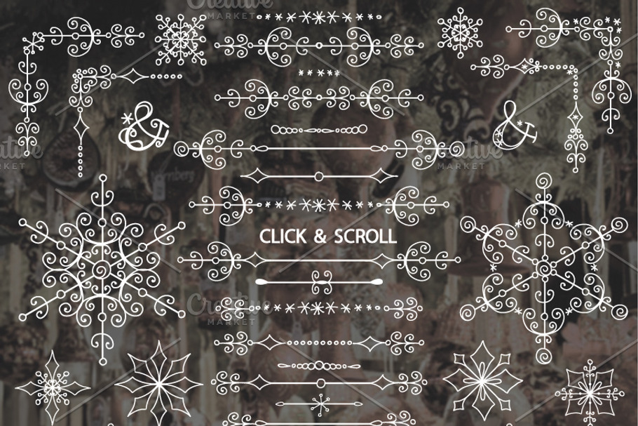 Winter borders,snowflakes,decor in Illustrations - product preview 8
