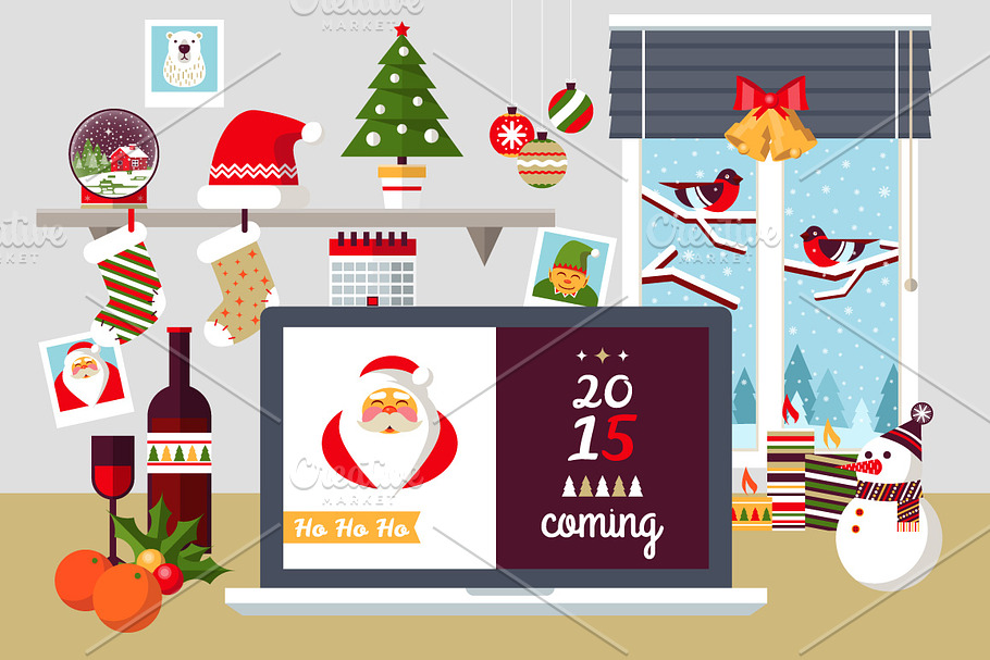 Christmas Workspace in Illustrations - product preview 8