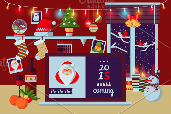 Christmas Workspace in Illustrations - product preview 1